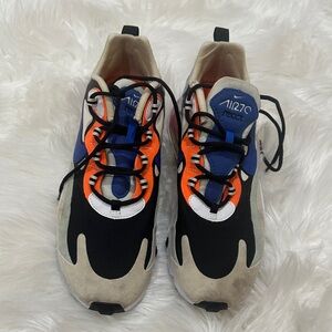 Nike Kids Multi-Color Running Sneakers — Orange, Blue, Black, Cream